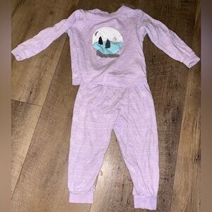 Charming Lavender Kids Pajama Set with Scenic Design